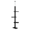 CARLA HOME Floor to Ceiling Cat Tree Tower  with Adjustable Height 230-286cm for Indoor Cats (Black)
