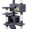 CARLA HOME 134cm Cat Tree Tower for Indoor Cats with Plush Perches, Dual Condos, Natural Sisal Scratching Posts & Ramp for Kittens & Adult Cats (Dark Grey)