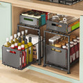 CARLA HOME 2- Pack Under Sink Organizer with Sliding Drawers & Height Adjustable for Kitchen Bathroom Cabinet Organization