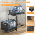 CARLA HOME 2- Pack Under Sink Organizer with Sliding Drawers & Height Adjustable for Kitchen Bathroom Cabinet Organization