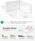 CARLA HOME 6-Pack Clear Stackable Shoe Storage Boxes - White - Shoe Box Storage