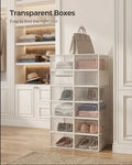 CARLA HOME 6-Pack Clear Stackable Shoe Storage Boxes - White - Shoe Box Storage