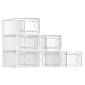 CARLA HOME 6-Pack Clear Stackable Shoe Storage Boxes - White - Shoe Box Storage