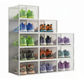CARLA HOME 12-Pack Clear Shoe Storage Boxes - Stackable - White - Shoe Box Storage