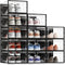 CARLA HOME 12-Pack Clear Stackable Shoe Storage Boxes - Black - Shoe Box Storage