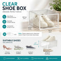 CARLA HOME 12-Pack Clear Stackable Shoe Storage Boxes - White - Shoe Box Storage