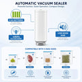CARLA HOME Automatic Vacuum Sealer Kit - 10 Reusable Bags - White - Food Vacuum Set