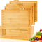 CARLA HOME Bamboo Cutting Board Set with Stand, 4 Pieces for Kitchen