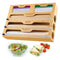 CARLA HOME Bamboo Wrap Organiser, 5 in 1 Dispenser with Cutter for Kitchen