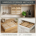 CARLA HOME Bamboo Wrap Organiser, 5 in 1 Dispenser with Cutter for Kitchen
