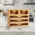 CARLA HOME Bamboo Wrap Organiser, 5 in 1 Dispenser with Cutter for Kitchen