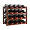 CARLA HOME 4 Tier Wooden Wine Rack, 16 Bottle Storage, Brown