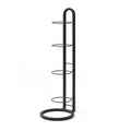 CARLA HOME 4 Tier Ball Storage Rack - Vertical Metal Stand - Black - Basketball Hoop