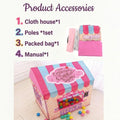 CARLA HOME Kids Ice Cream Bakery Play Tent Pink Pop Up Playhouse - Outdoor Play Equipment Play Tents & Tunnels