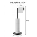 CARLA HOME Toilet Paper Holder Stand with Storage - Black - METAL - Bathroom Accessories Toilet Paper Holders