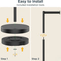 CARLA HOME Toilet Paper Holder Stand with Storage - Black - METAL - Bathroom Accessories Toilet Paper Holders