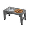 CARLA HOME Raised Dog Bowl Stand - 4 - Height Adjustable - Black - Pet Feeder - Metal