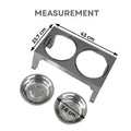 CARLA HOME Raised Dog Bowl Stand - 4 - Height Adjustable - Black - Pet Feeder - Metal