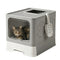 CARLA HOME Foldable Enclosed Cat Litter Box with Scoop - Grey - Plastic - Kitty Litter Tray