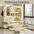 CARLA HOME 3 - Tier Foldable Wardrobe Cabinet - White - Plastic - Clothe Storage