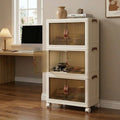 CARLA HOME 3 Tier Stackable Storage Cabinet with Wheels White - Storage Box - Plastic