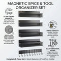 CARLA HOME 5 Pack Magnetic Spice Rack for Fridge Kitchen with Hook Bar