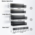 CARLA HOME 5 Pack Magnetic Spice Rack for Fridge Kitchen with Hook Bar