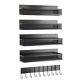 CARLA HOME 5 Pack Magnetic Spice Rack for Fridge Kitchen with Hook Bar