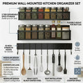 CARLA HOME 3 Pack Magnetic Spice Rack for Fridge Kitchen with Hook Bar