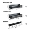 CARLA HOME 3 Pack Magnetic Spice Rack for Fridge Kitchen with Hook Bar