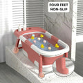 CARLA HOME Foldable Baby Bath Tub with Collapsible Toddler - Pink
