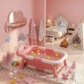 CARLA HOME Foldable Baby Bath Tub with Collapsible Toddler - Pink