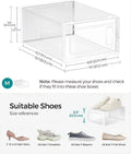 CARLA HOME 18-Pack Shoe Storage Boxes - Clear Stackable - White - Shoe Box Storage