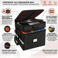 CARLA HOME Fireproof Document Box with Lock - Fabric - Office - Fireproof Document Safe