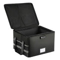CARLA HOME Fireproof Document Box with Lock - Collapsible Black - Glass Fiber - Reflective Strip Design