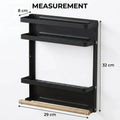 CARLA HOME Magnetic Refrigerator Spice Rack - 2 Tier Fridge Organiser - Black