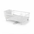 CARLA HOME Dish Drying Rack with Drainboard & Utensil Holder for Kitchen (White)