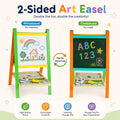 CARLA HOME Kids Art Easel, Double-Sided Chalkboard Whiteboard, Multicolour
