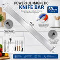 CARLA HOME Magnetic Knife Strip 60cm, Premium Stainless Steel Wall Rack Kitchen