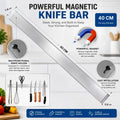 CARLA HOME Magnetic Knife Strip 40cm, Premium Stainless Steel Wall Rack Kitchen