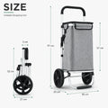 CARLA HOME Foldable Shopping Trolley, Aluminium Cart, 45L, Waterproof, Grey
