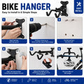 CARLA HOME Wall Mount Bike Rack, Adjustable Foldable Hanger, Garage Storage
