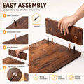 CARLA HOME Dual Monitor Stand Riser, Adjustable Length and Angle, Brown