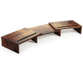 CARLA HOME Dual Monitor Stand Riser, Adjustable Length and Angle, Brown