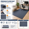CARLA HOME Office Chair Mat Hard Floor Protector, 120x90 cm, Anti-Slip, Grey