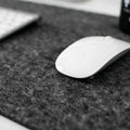 CARLA HOME Felt Desk Mat, Large Mouse Pad 80x40cm, Grey Cotton Linen Fabric