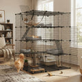 CARLA HOME Large Cat Cage Diy Enclosure, 4 Tier Pet Playpen Cat Kennel