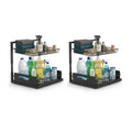 CARLA HOME Under Sink Organiser 2-Pack - Sliding Drawer - Black - Adjustable Under Sink Organiser