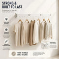 CARLA HOME 2-Pack Wall Mounted Clothes Drying Rack - Tri - Fold - Black - Aluminum