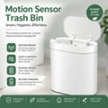CARLA HOME 2-Pack Motion Sensor Trash Can - Touchless Bin - White - Smart Sensor Trash Can